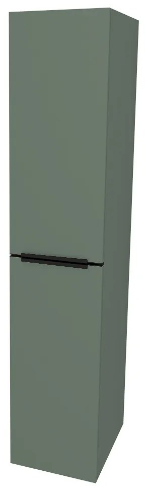 Mereo, Mereo Mailo, kúpeľňová skrinka vysoká 170 cm, čierne madlo, Multidecor, Zelená Verde, MER-CN594LPBZEV1