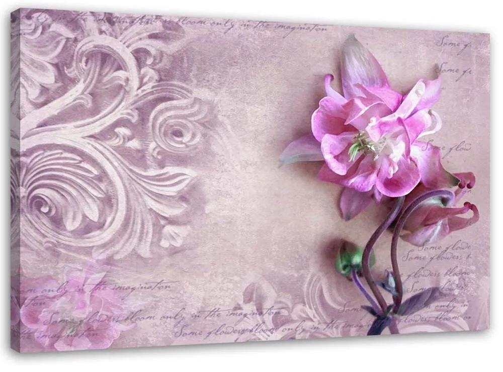 Obraz na plátně Růžový květ Vintage - 120x80 cm