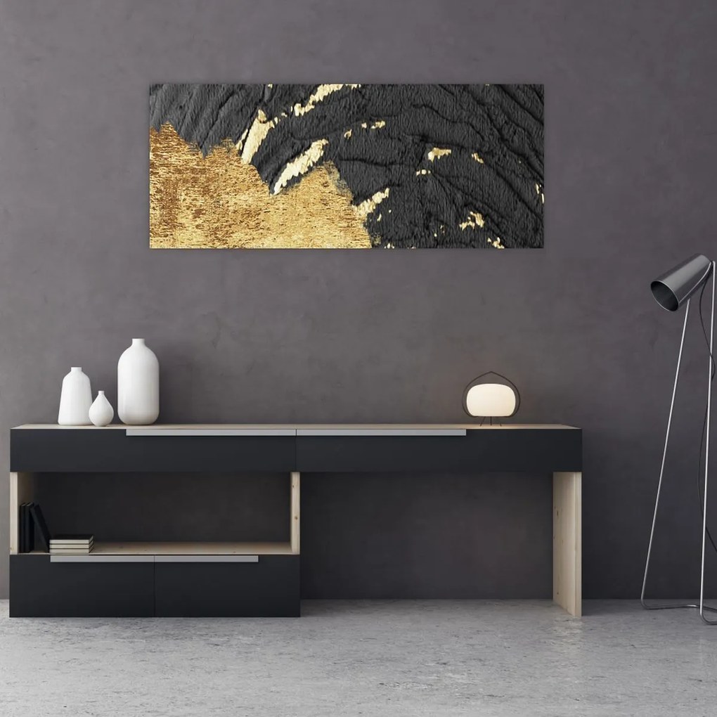 Obraz - Zlatá štruktúra N⁰1 (120x50 cm)