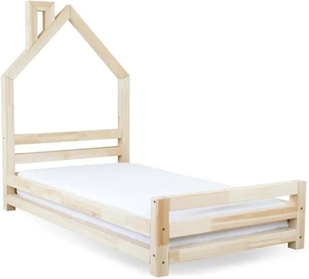 Detská posteľ z prírodného smrekového dreva Benlemi Wally, 90 × 160 cm