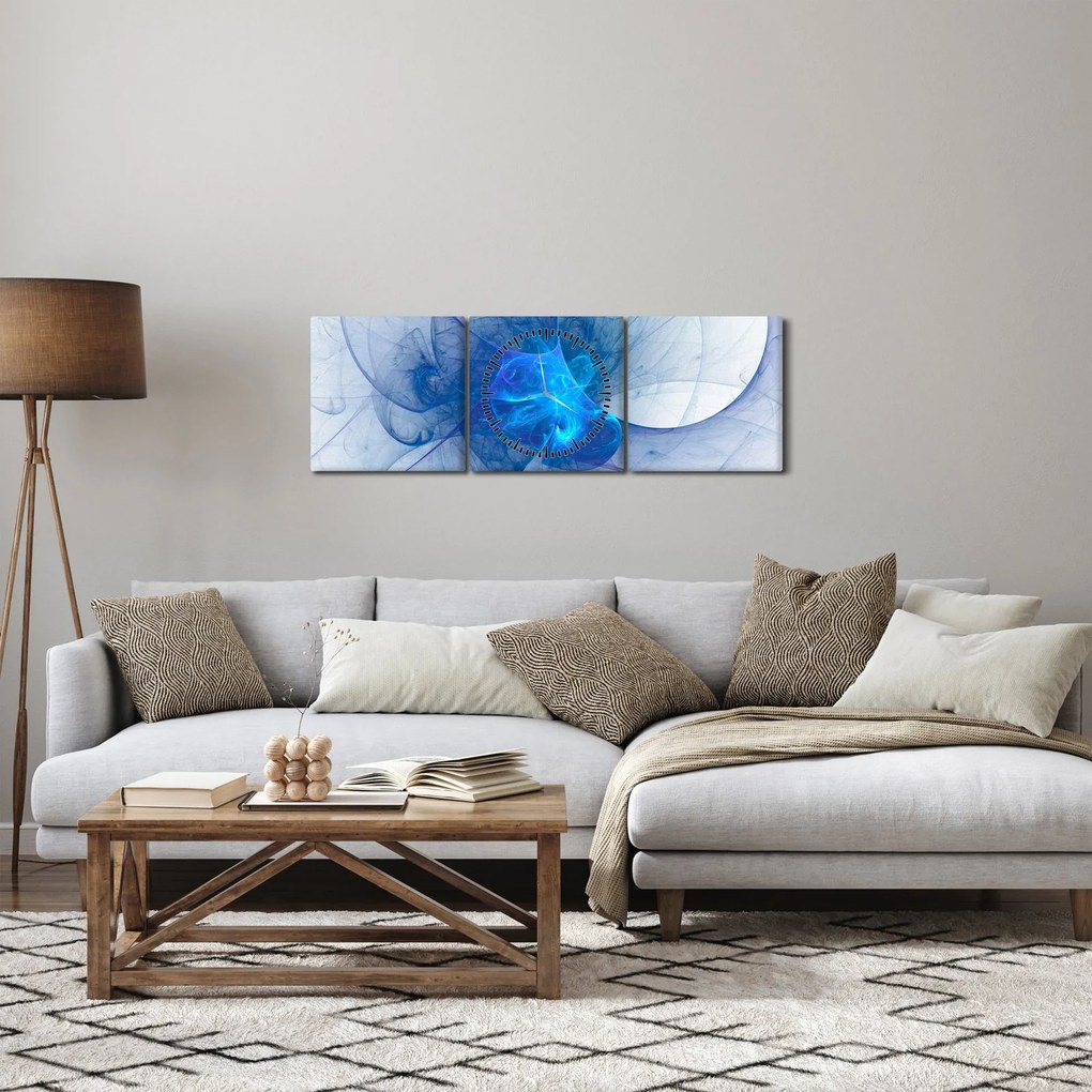 Abstraktný obraz (s hodinami) (90x30 cm)