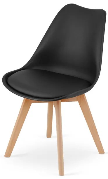 Jedálenská stolička MARK - čierna (hnedé nohy)