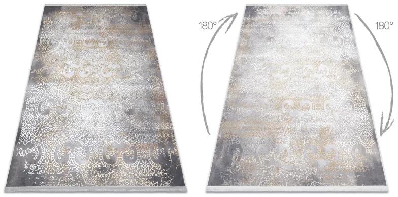 Moderný koberec LUCE 84 ornament vintage - Štrukturálny sivo / horčicový
