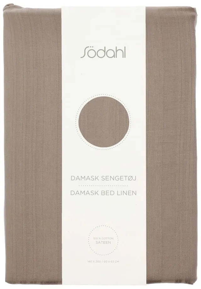 Damaškové obliečky taupe na jednolôžko 140x200 cm Noble – Södahl