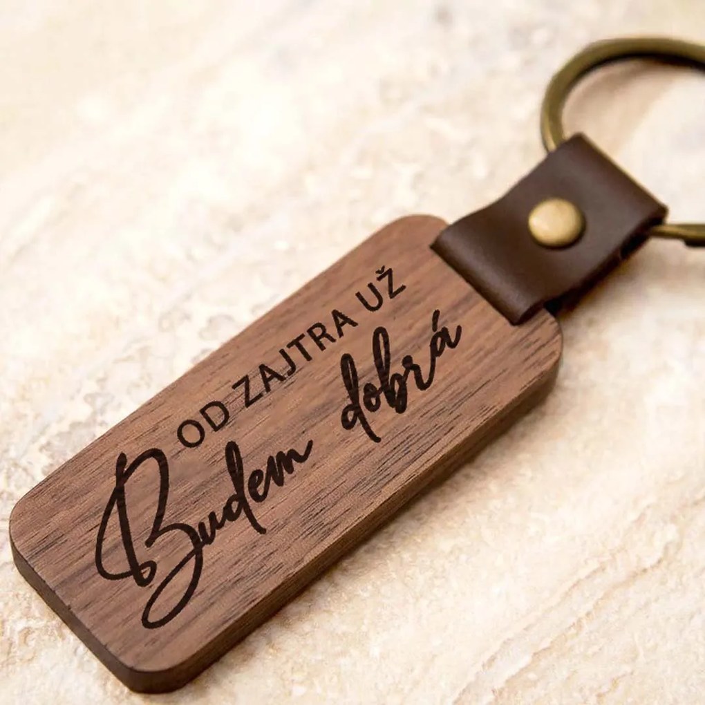 Ahome Krásna drevená kľúčenka Budem Dobrá