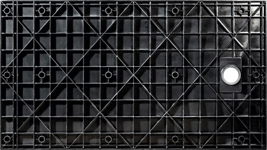 Besco Obdĺžniková sprchová vanička z SMC kompozitu VEXO MARBLE BLACK R 100x80 (120x80, 120-180x90) BESCO-Rozmery: 100x80