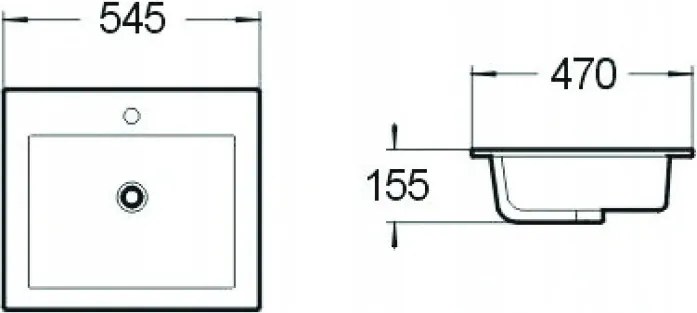 Mexen Salma umývadlo zapustené do dosky 54 x 47 cm, biele - 25395400