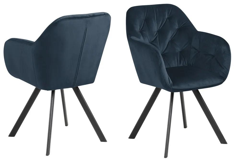Dizajnová otočná stolička Aletris, tmavomodrá