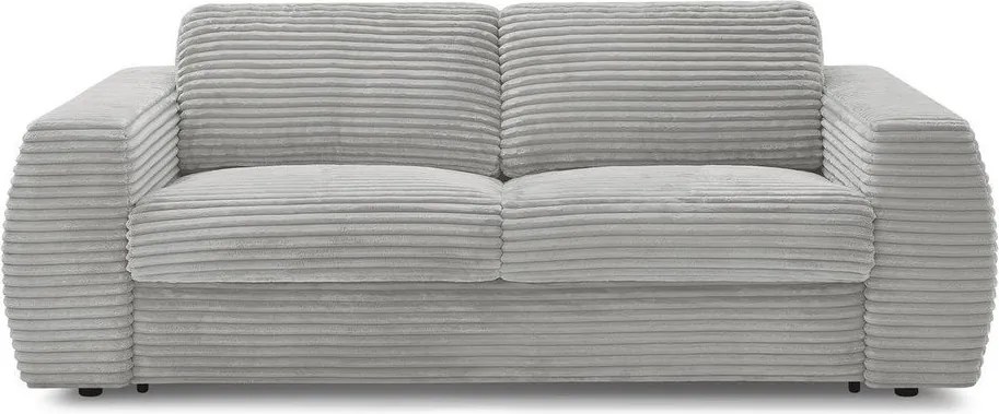 Svetlosivá menčestrová pohovka na každodenné spanie/rozkladacia 220 cm Hugo – Bobochic Paris