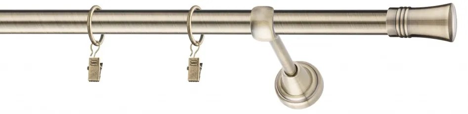 Dekorstudio Mosadzná jednoradová garniža CAPRI 19mm Dĺžka: 120cm, Typ uchytenia: Držiak modern, Typ príslušenstva: Bez príslušenstva