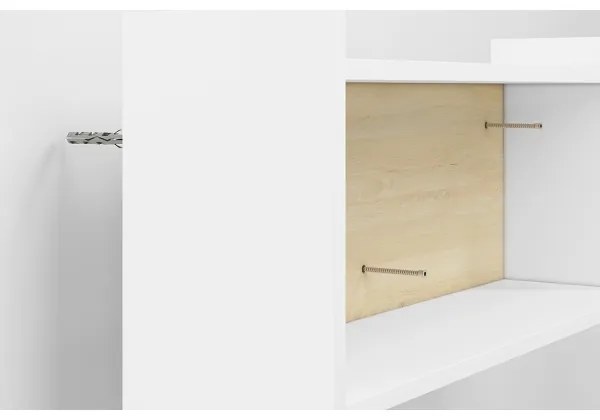 Detská nástenná polica BUBO 35x72 cm biela/svetlý buk