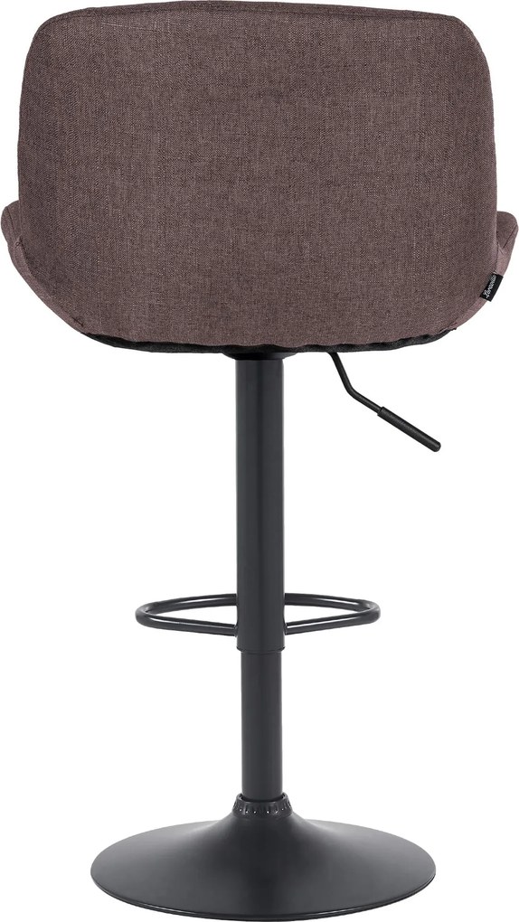 Barová stolička Solon - látka, čierny rám - tmavo hnedá