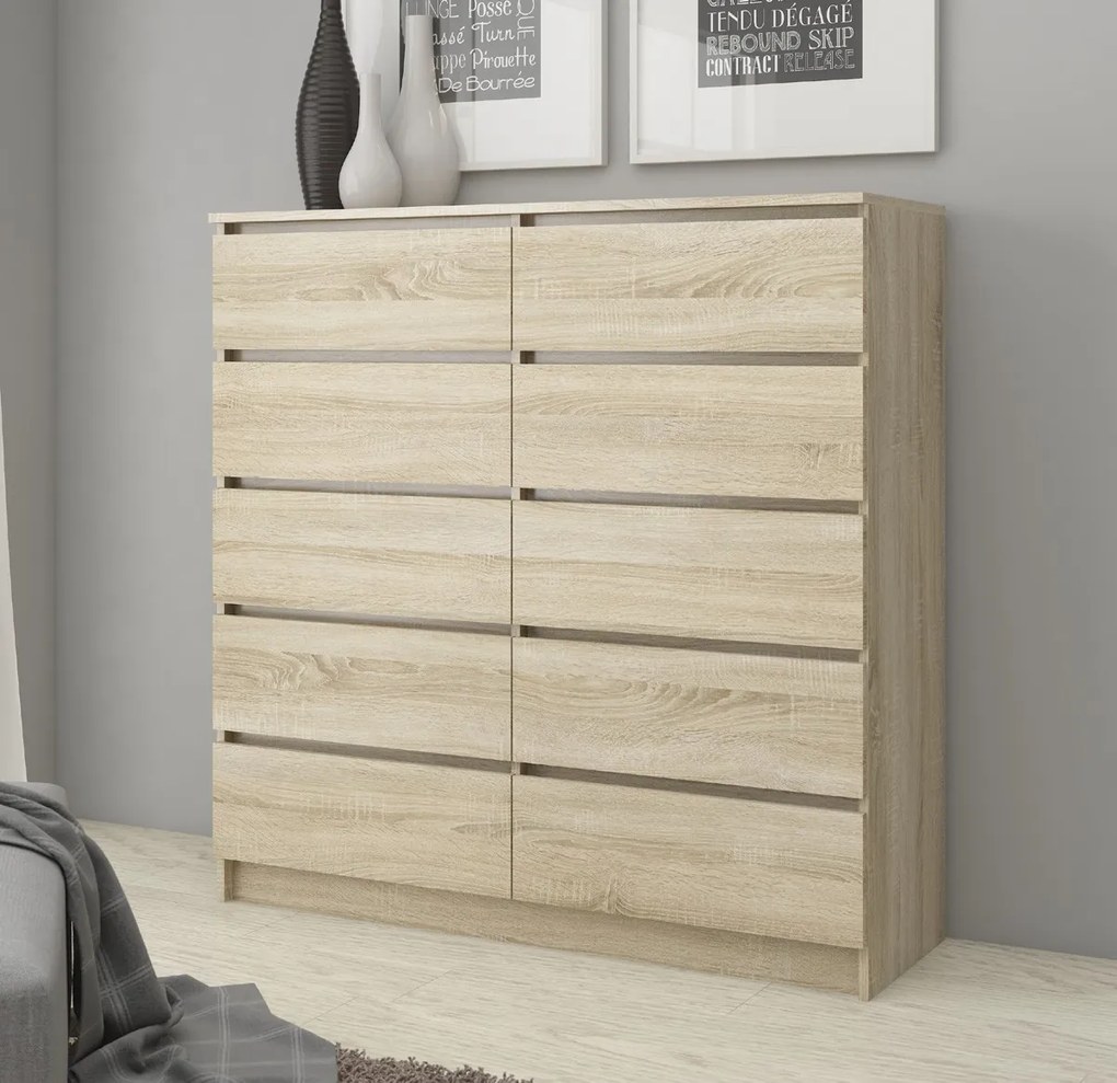 Komoda Kraft 10SZ (dub sonoma). Akcia -18%. Vlastná spoľahlivá doprava až k Vám domov. 1117157