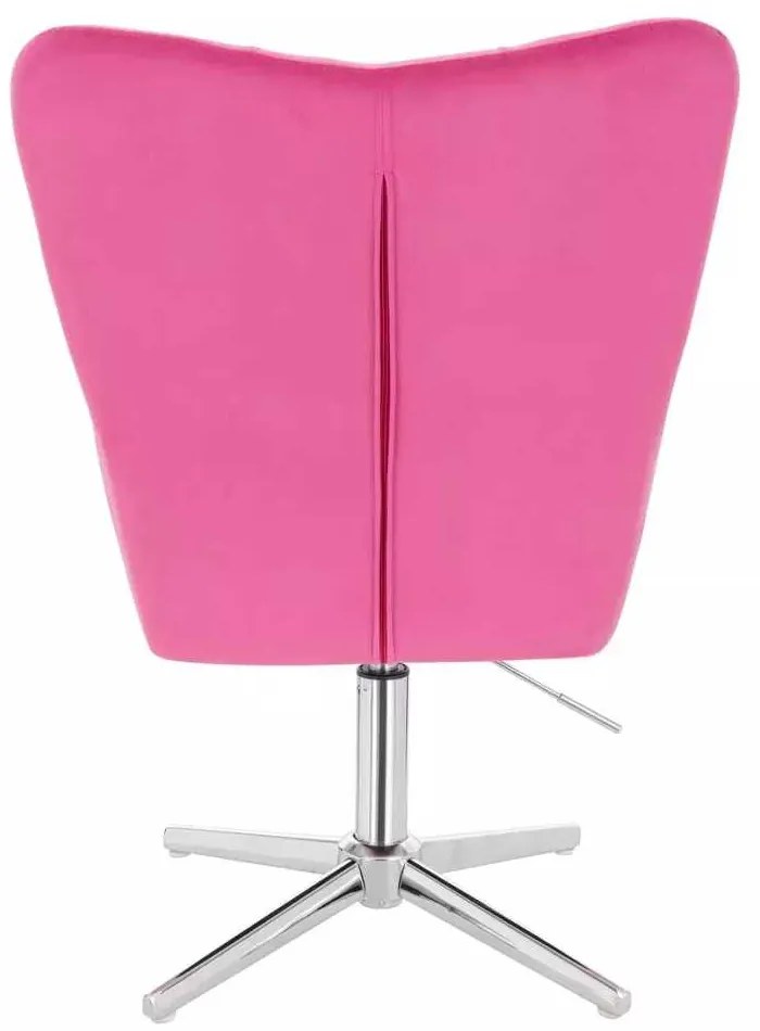 LuxuryForm DESIGN Otočné kreslo AURORA VELUR na striebornom kríži - tmavoružové