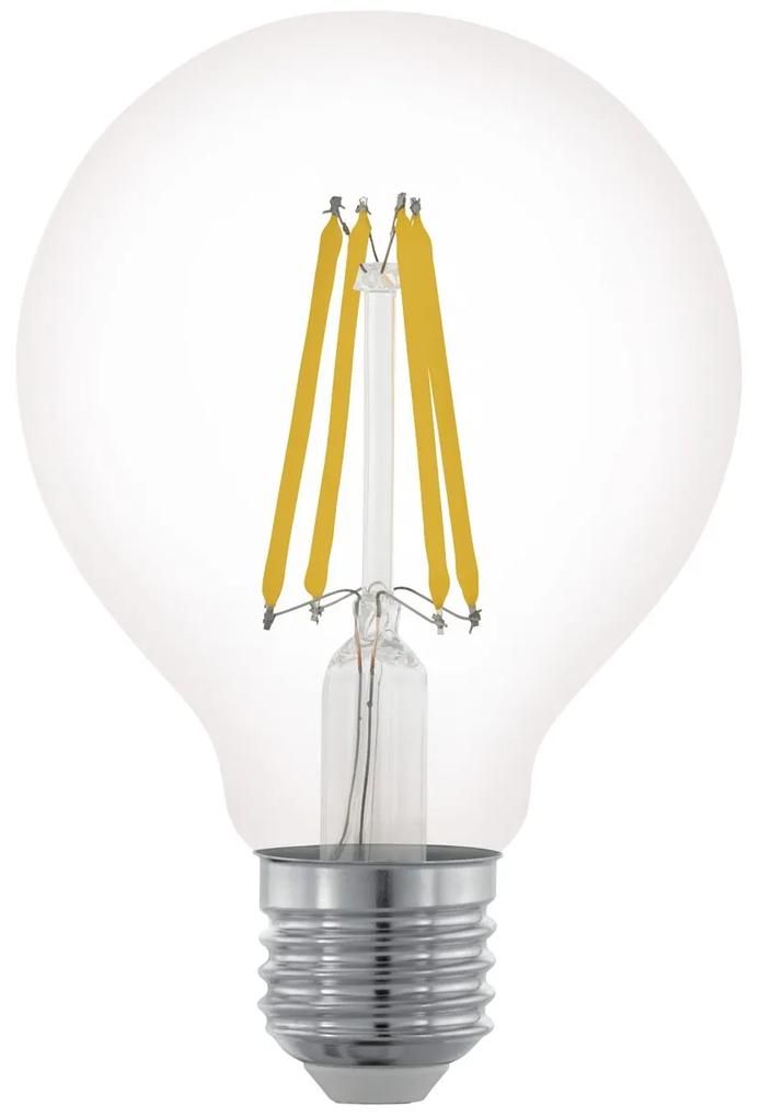 EGLO Stmievateľná žiarovka LED, E27, G80, 6W, 806lm, teplá biela