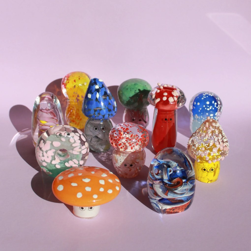 Studio Arhoj Skleněná figurka Crystal Blob Big Sage Head