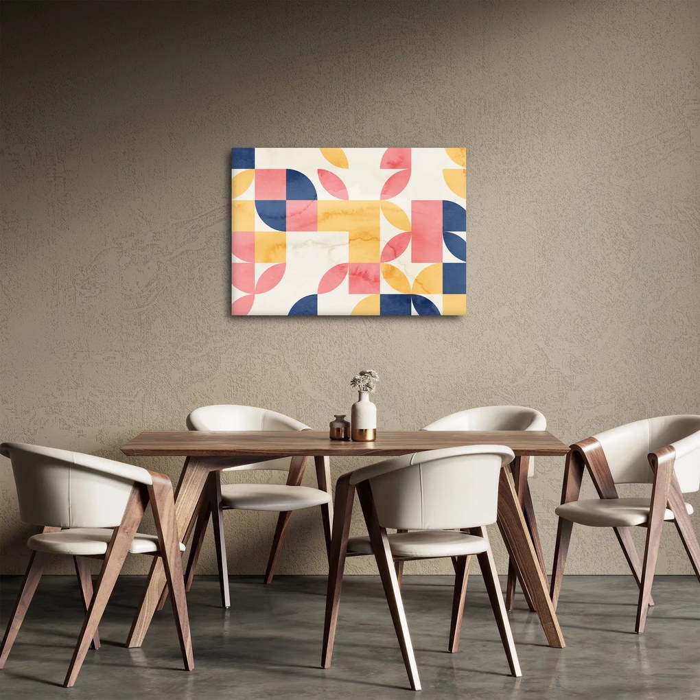 Obraz - Abstrakcia s retro vzormi (70x50 cm)