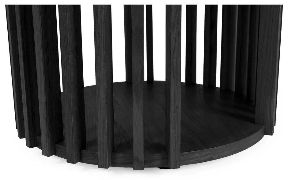 Čierny odkladací stolík Woodman Drum, ø 53 cm