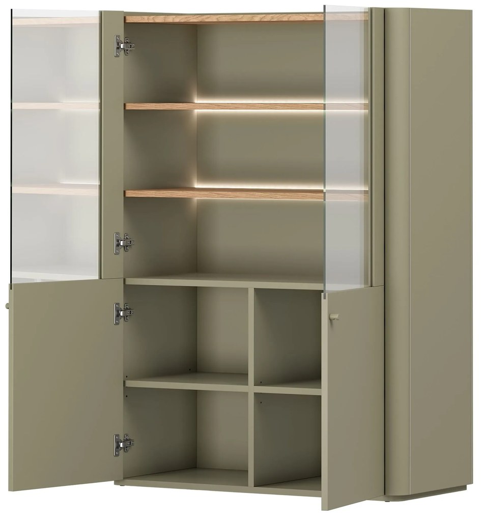 Vitrína Elivo 100 cm - eukalyptus / dub baltic dune