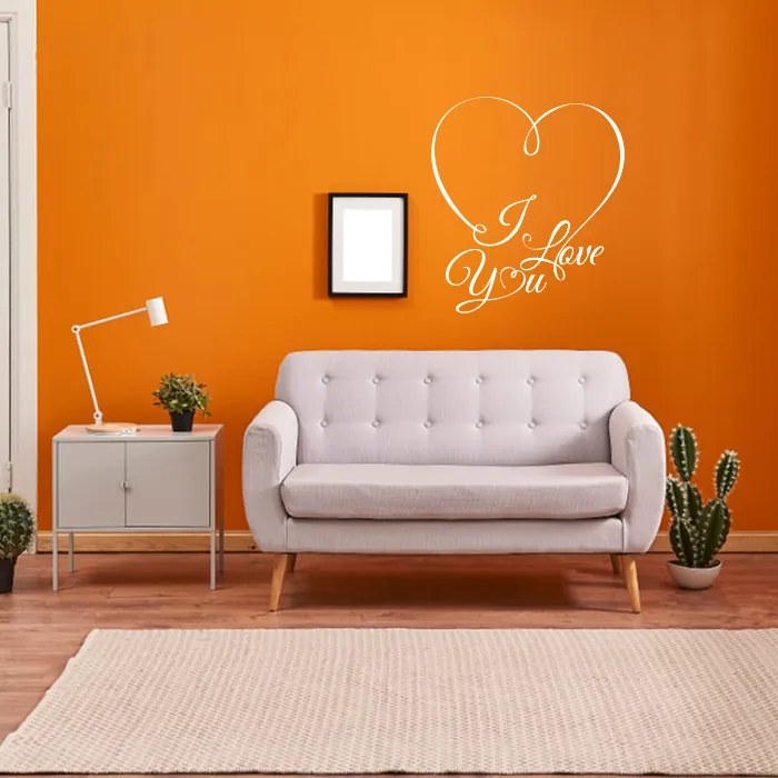 Sablio Samolepka na stenu: nápis I love you 2 - 108x120 cm