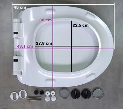 Cersanit Moduo/Delfi WC sedátko z duroplastu s pomalým zatváraním, biela, K98-0138