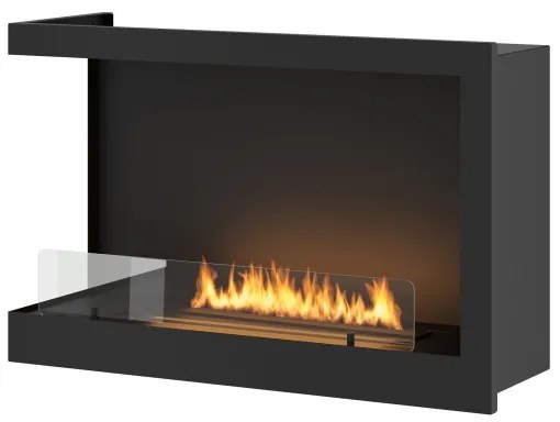 InFire - Rohový BIO krb 84x54 cm 3kW čierna