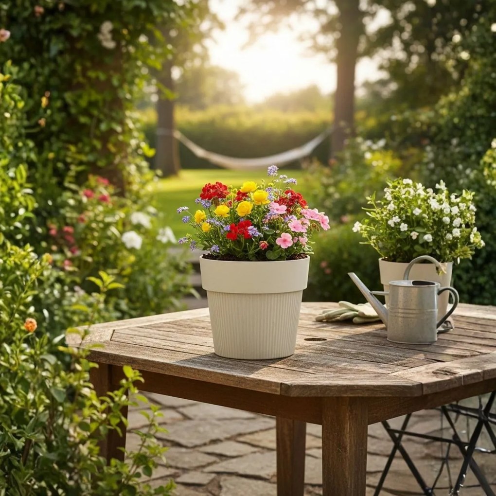 Květináč SILVA LINE 11,5x13,2 cm béžový