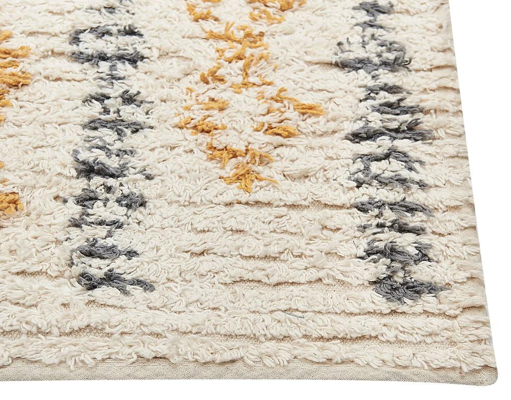 Bavlnený koberec 80 x 150 cm béžová/žltá KADAPA Beliani