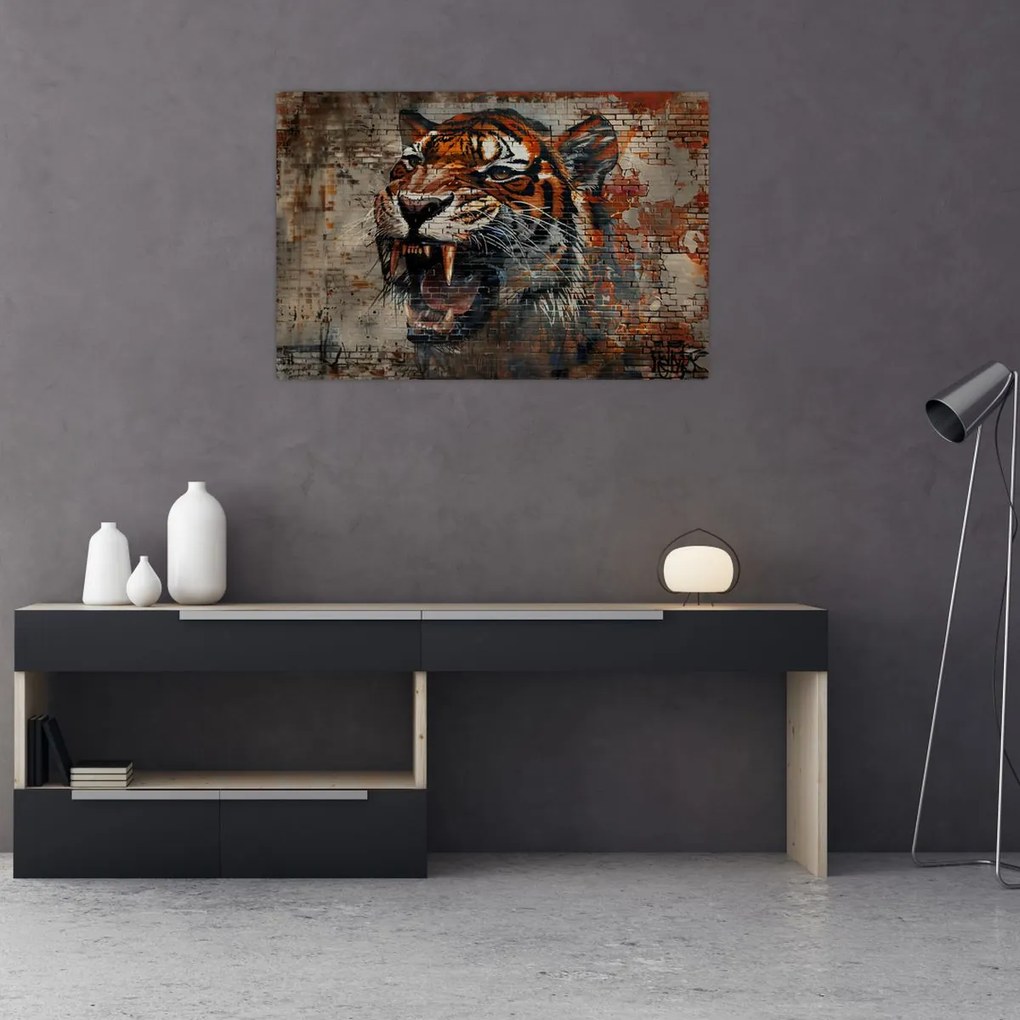 Obraz - Tiger z tehál (90x60 cm)