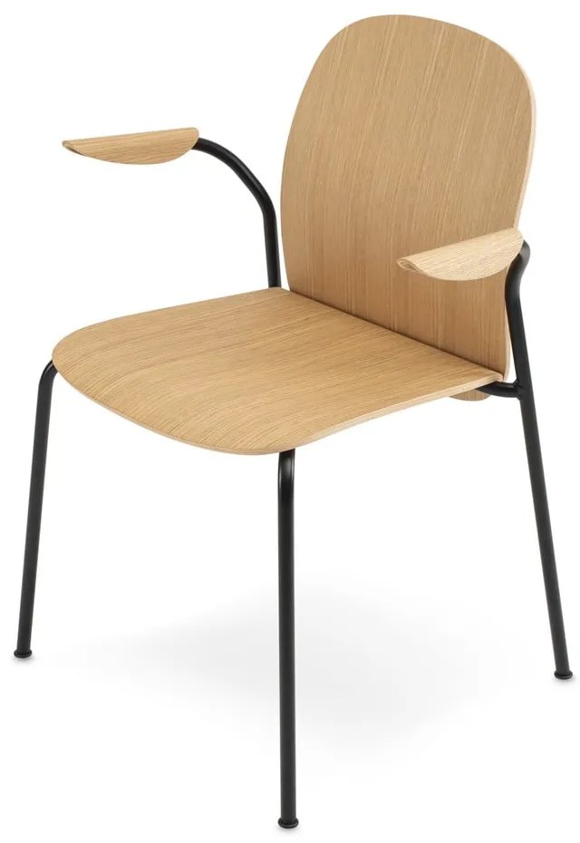 Jedálenské stoličky v súprave s podrúčkami/stohovateľné 2 ks v dekore duba v prírodnej farbe Book – Gazzda