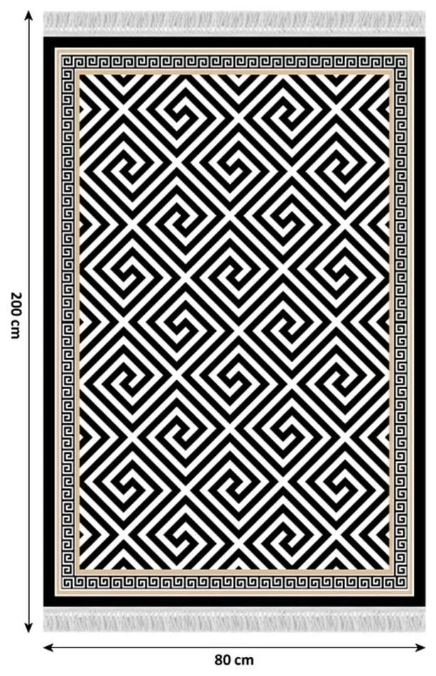 Tempo Kondela Koberec, čierno-biely vzor, 80x200, MOTIVE