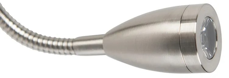 Moderná nástenná lampa oceľ s čiernym tienidlom - Brescia