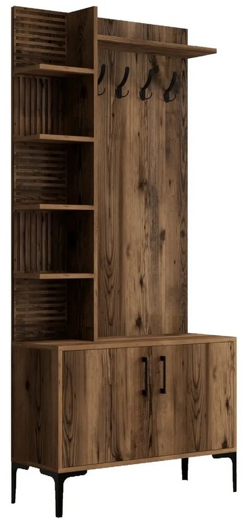 Vešiak s botníkom a policami Viyana Walnut