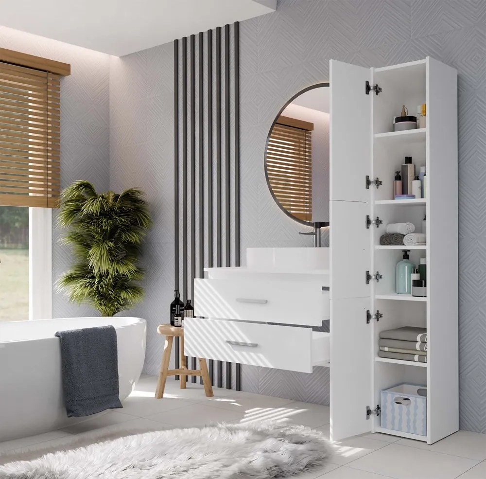 Závěsná skříňka pod umyvadlo s deskou NEL 2S 80 cm bílá