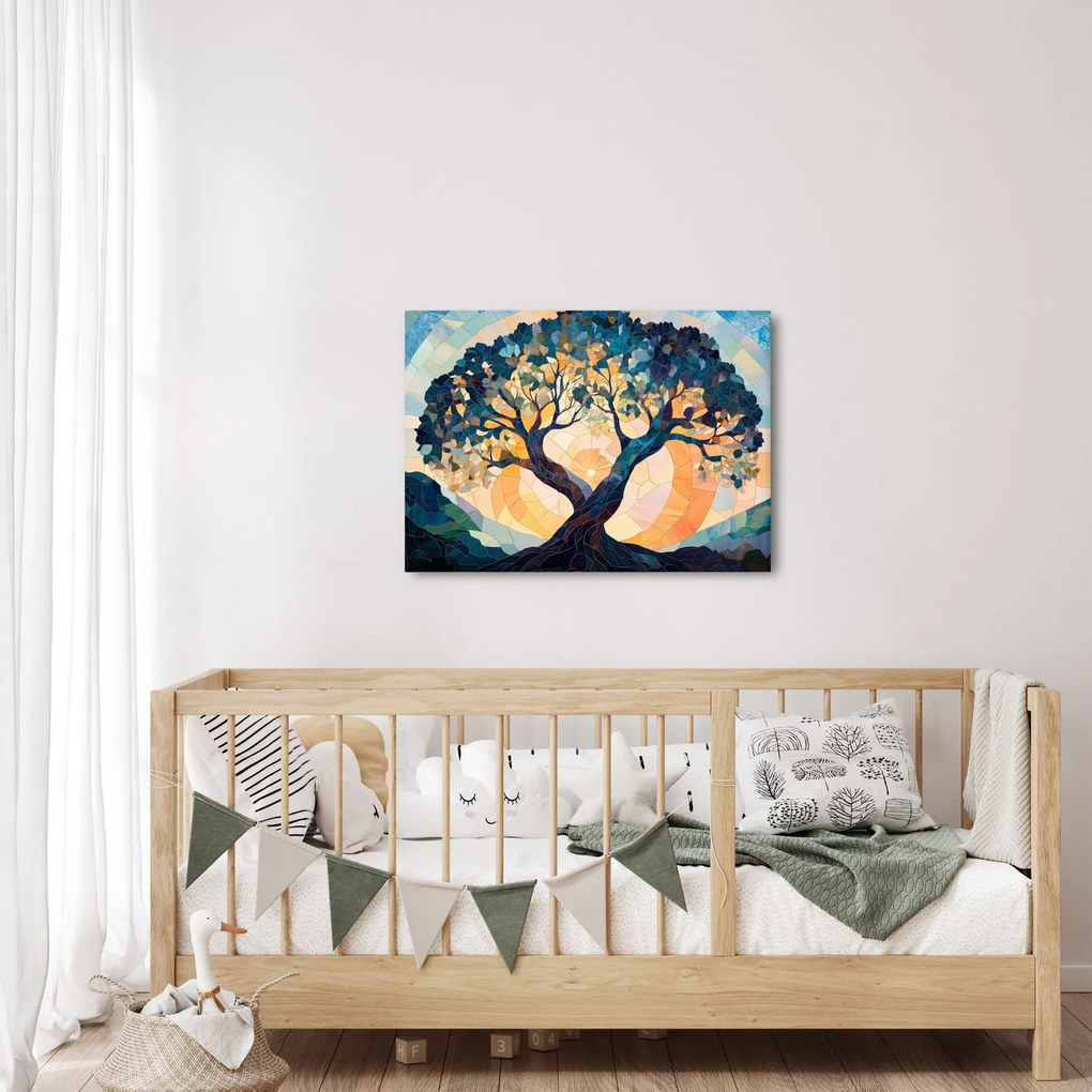 Obraz – Mozaika – slnko a strom II. (70x50 cm)