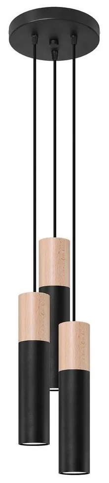 Sollux SL.1014 - Luster na lanku PABLO 3xGU10/40W/230V čierna