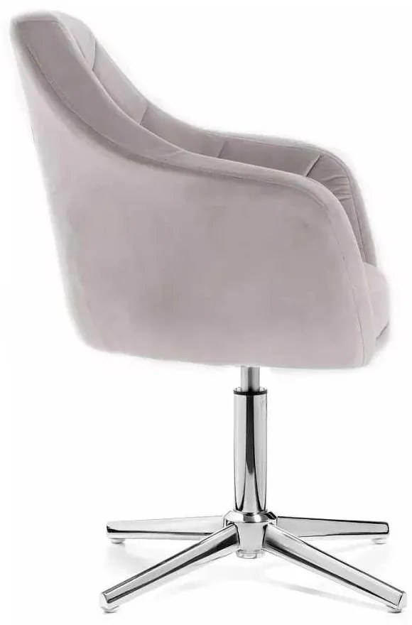 LuxuryForm DESIGN Kreslo ANDORA VELUR na striebornom kríži - svetlo šedé