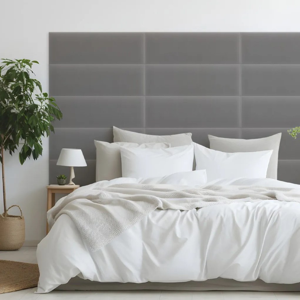 Zamatový čalúnený panel - Obdĺžnik - 80x20cm Farba: Šedá