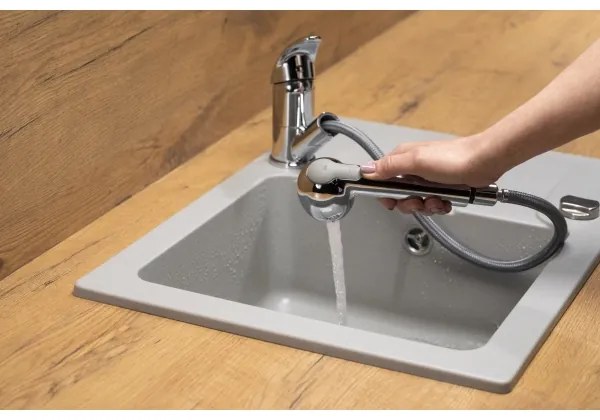 KFA Armatura 6613-110-00 - Drezová batéria s vyťahovacou sprškou INDIRA l. chróm