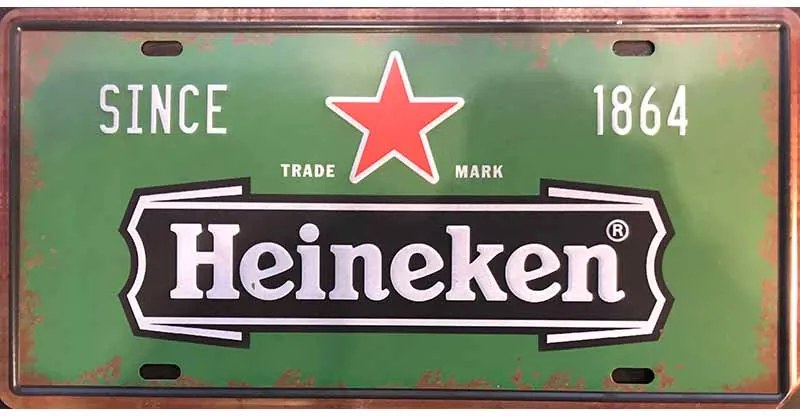 Ceduľa značka Heineken 30,5cm x 15,5cm Plechová tabuľa
