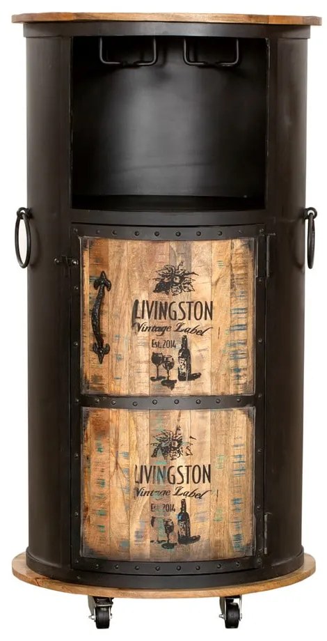 Čierna kovová vinotéka na 9 fliaš, 60x115 cm Luni – Interia Home & Living