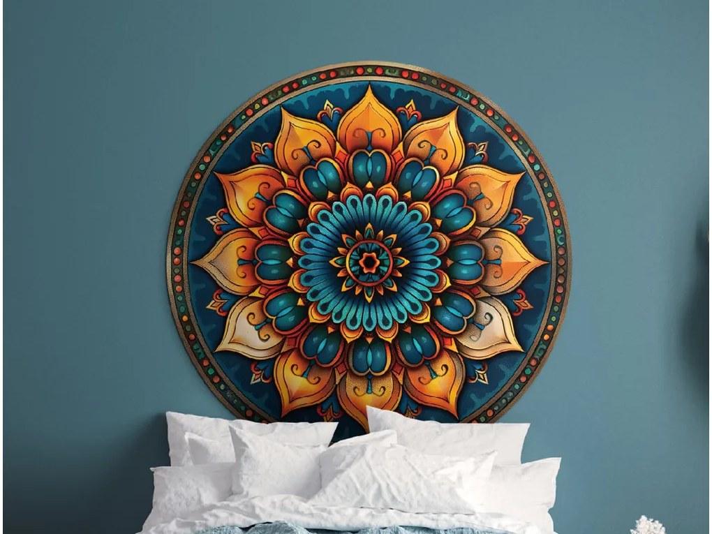 drevko | Kvetinová mandala Smaragdová hĺbka 45 x 45 cm