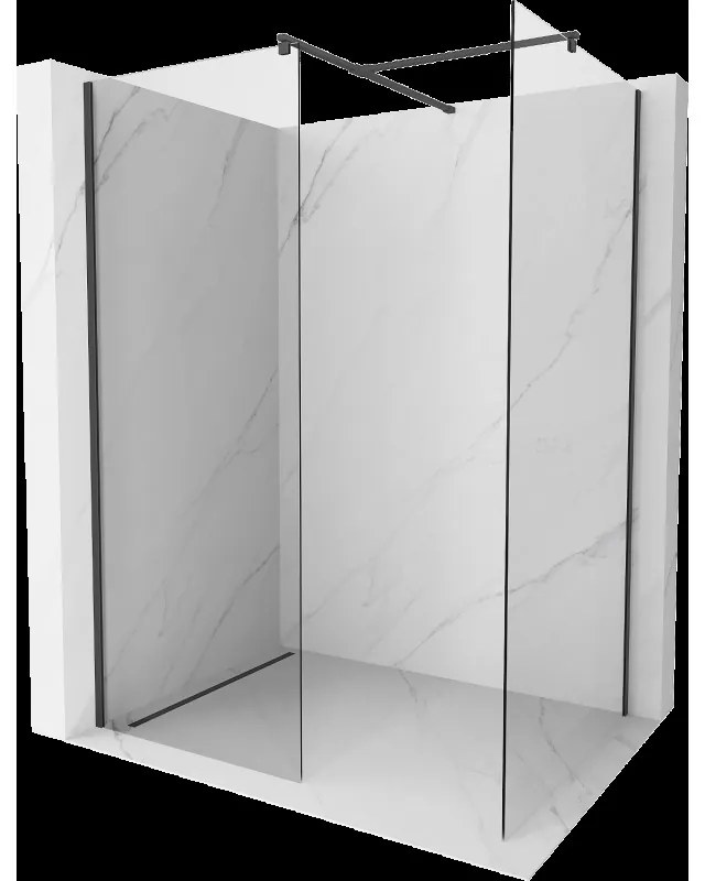 Mexen Kioto sprchová stena Walk-in 170 x 75 cm, priehľadná, čierna - 800-170-202-70-00-075