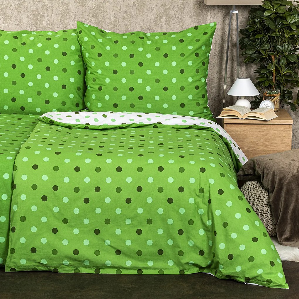 4Home Bavlnené obliečky Bodky zelená