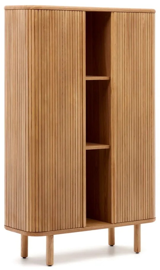 Skrinka v dekore jaseňa s posuvnými dverami v prírodnej farbe 110x160x40 cm Mailen – Kave Home