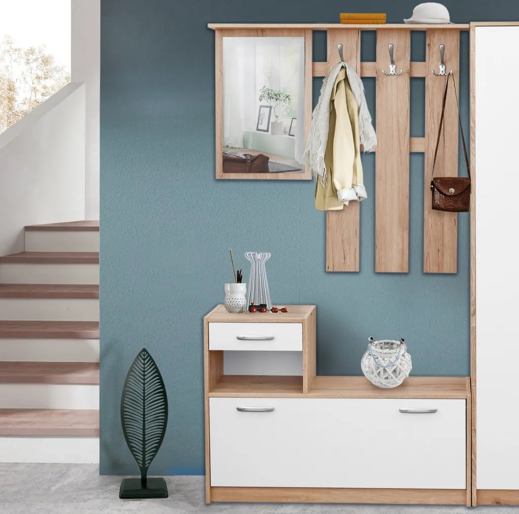 Predsieňová stena Astor, dub/biela