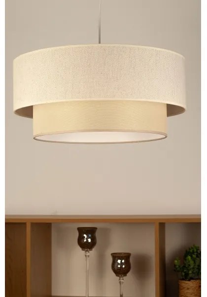 Luster na lankách NATIA 1xE27/60W/230V, priemer 45 cm, krémový