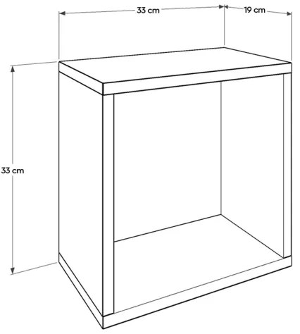 Nástenná polica 33x33 cm hnedá
