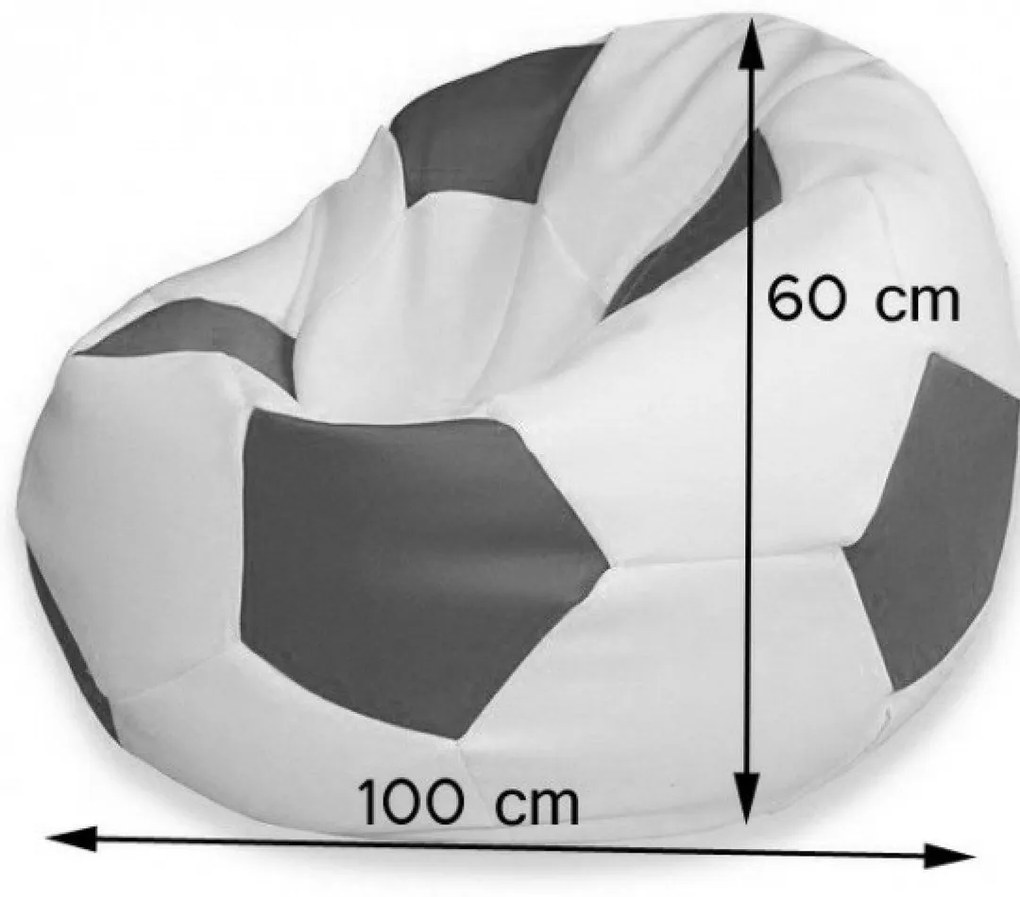 Sedací vak futbalová lopta bielo-čierna EMI