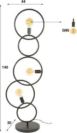 Stojaca lampa 70-20 Loop 3L  - Komfort-nábytok